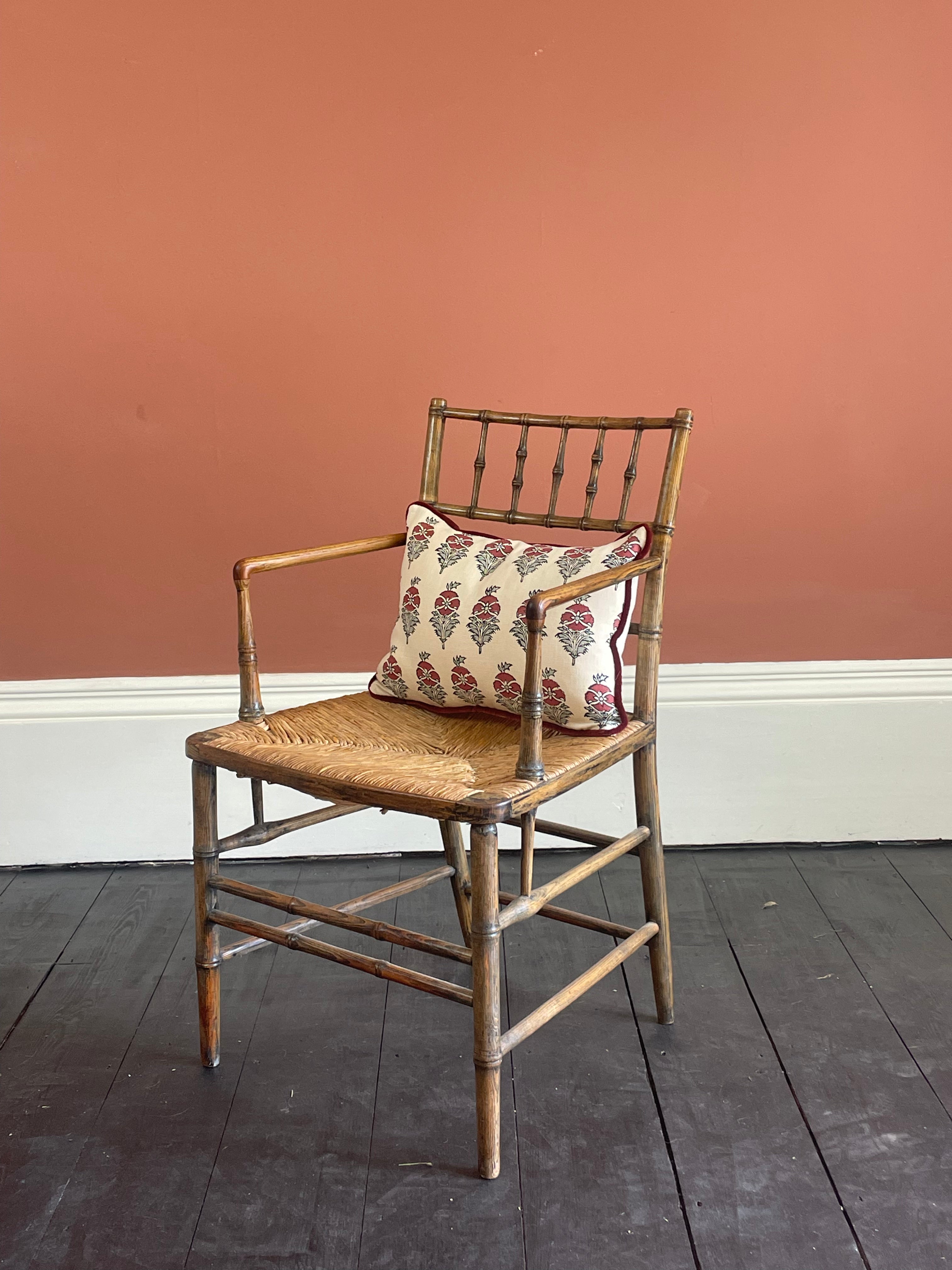 English Regency Simulated Bamboo Armchair c.1820