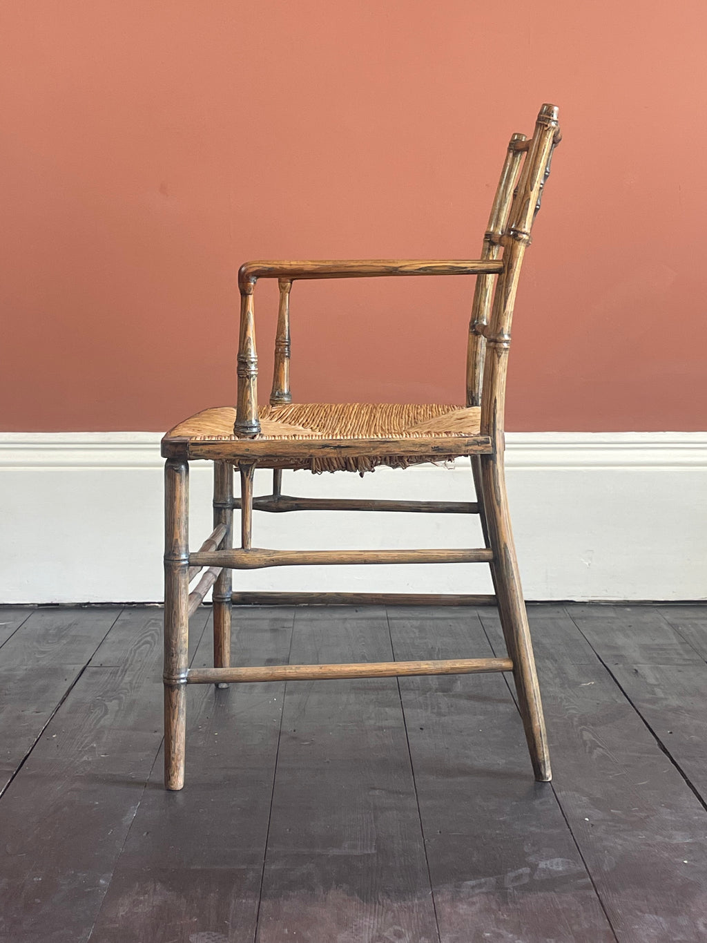 English Regency Simulated Bamboo Armchair c.1820