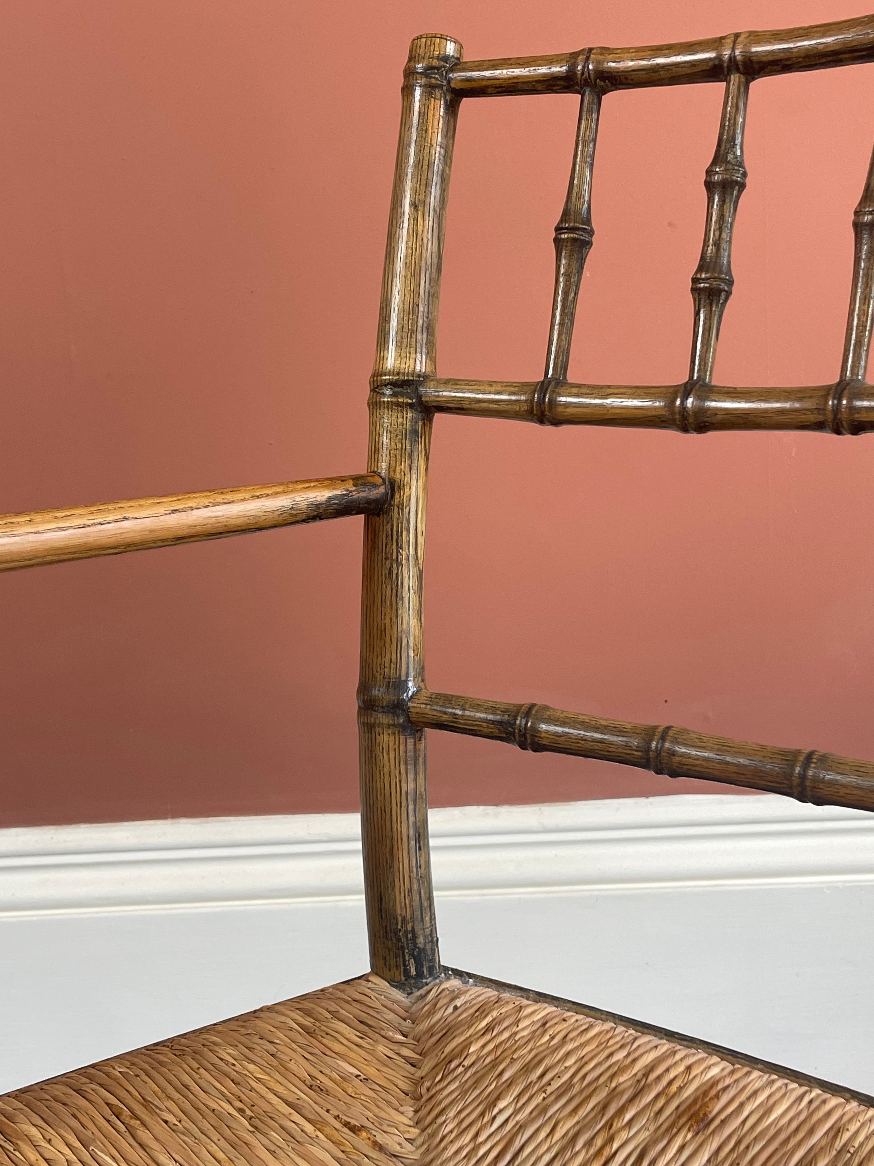 English Regency Simulated Bamboo Armchair c.1820