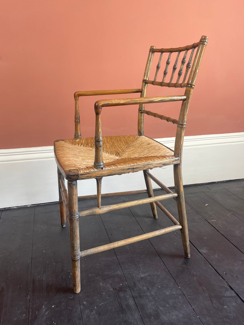 English Regency Simulated Bamboo Armchair c.1820