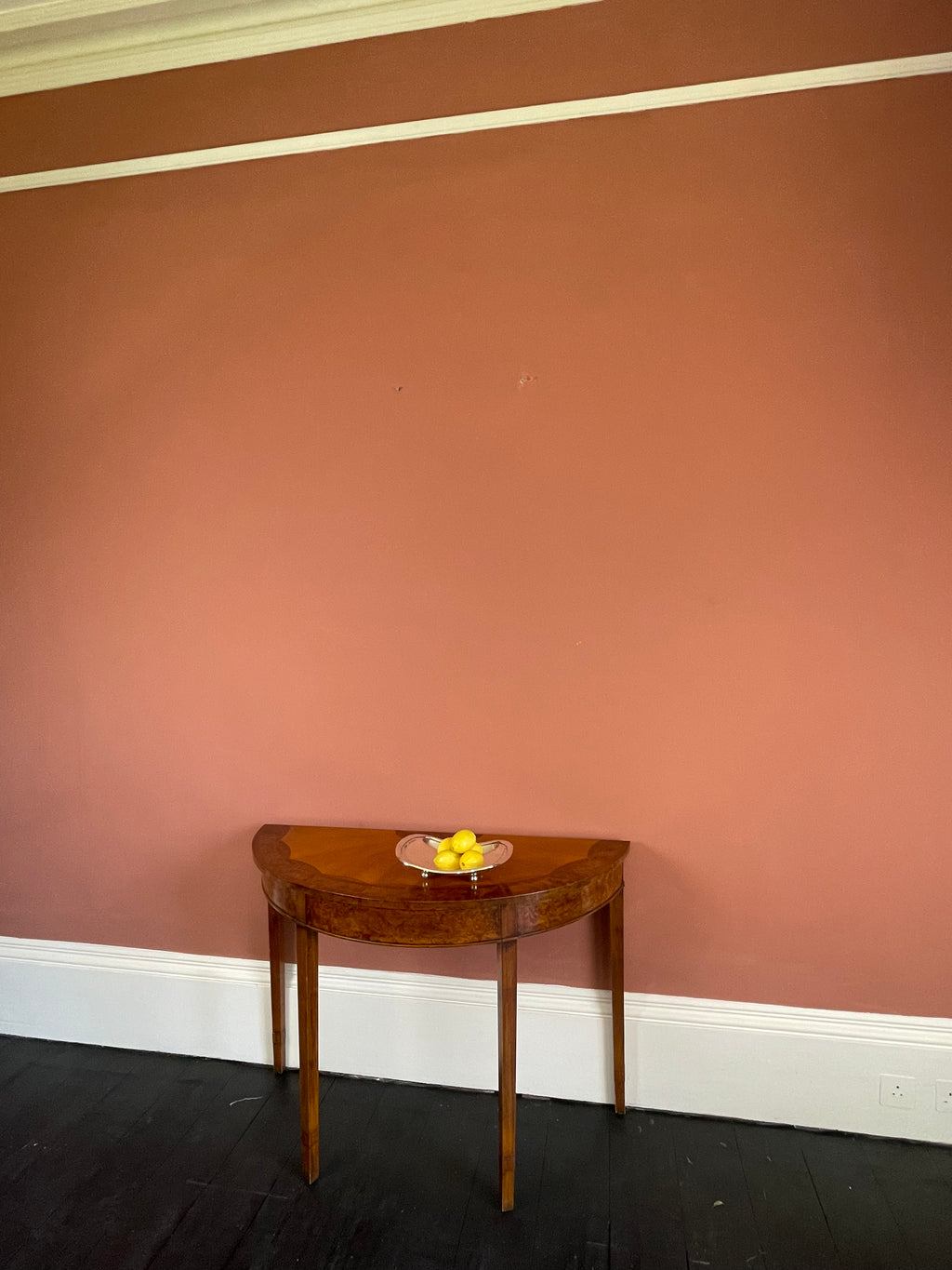 Sheraton Revival Demi-Lune Consol Table, 20th Century