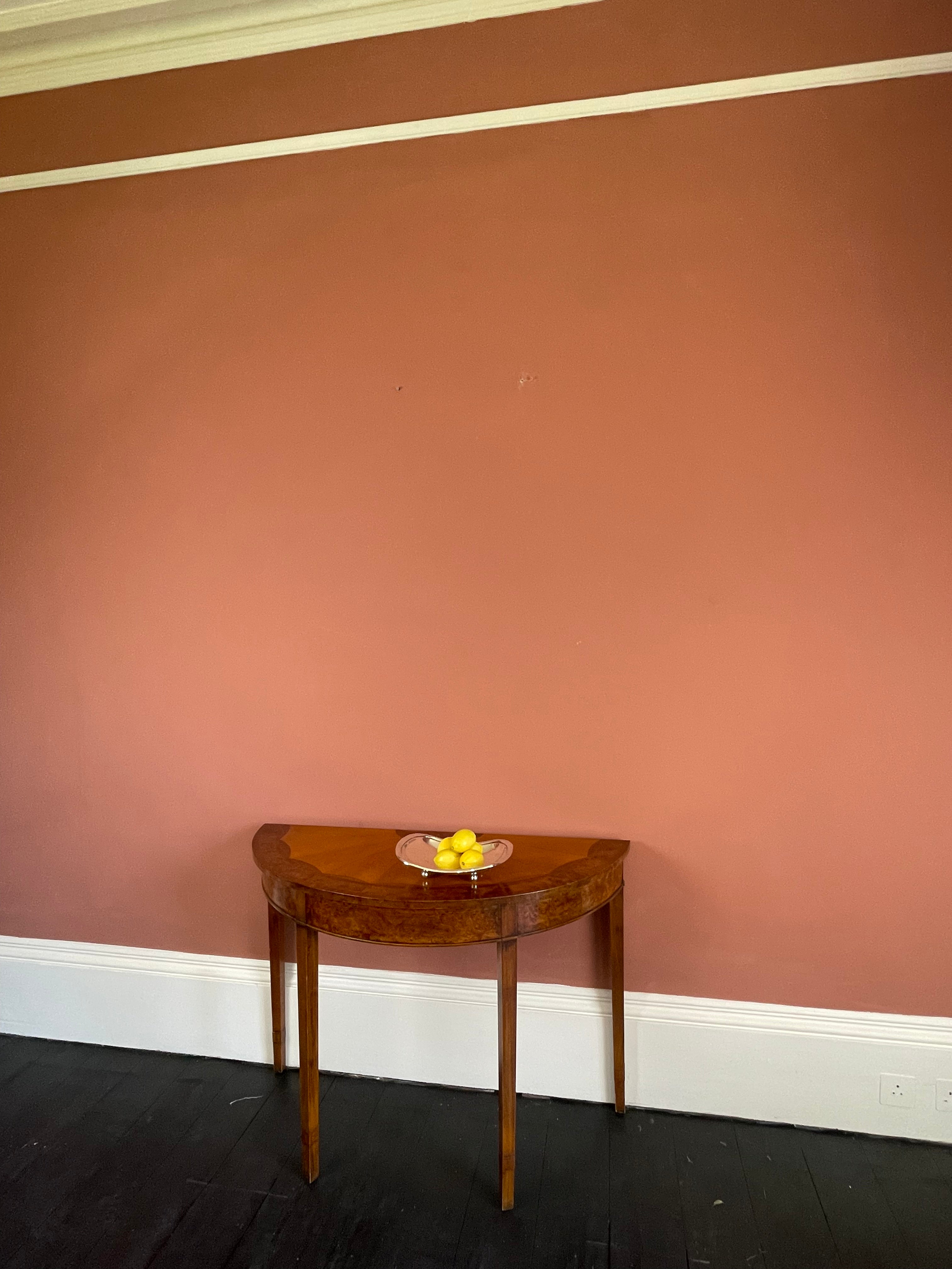 Sheraton Revival Demi-Lune Consol Table, 20th Century