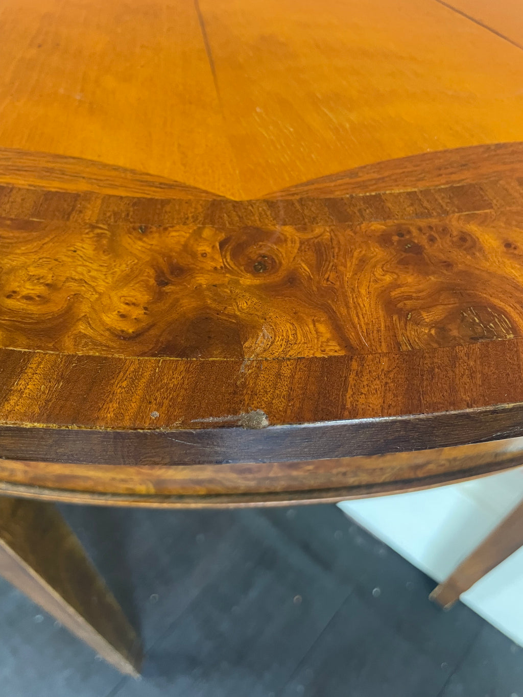 Sheraton Revival Demi-Lune Consol Table, 20th Century