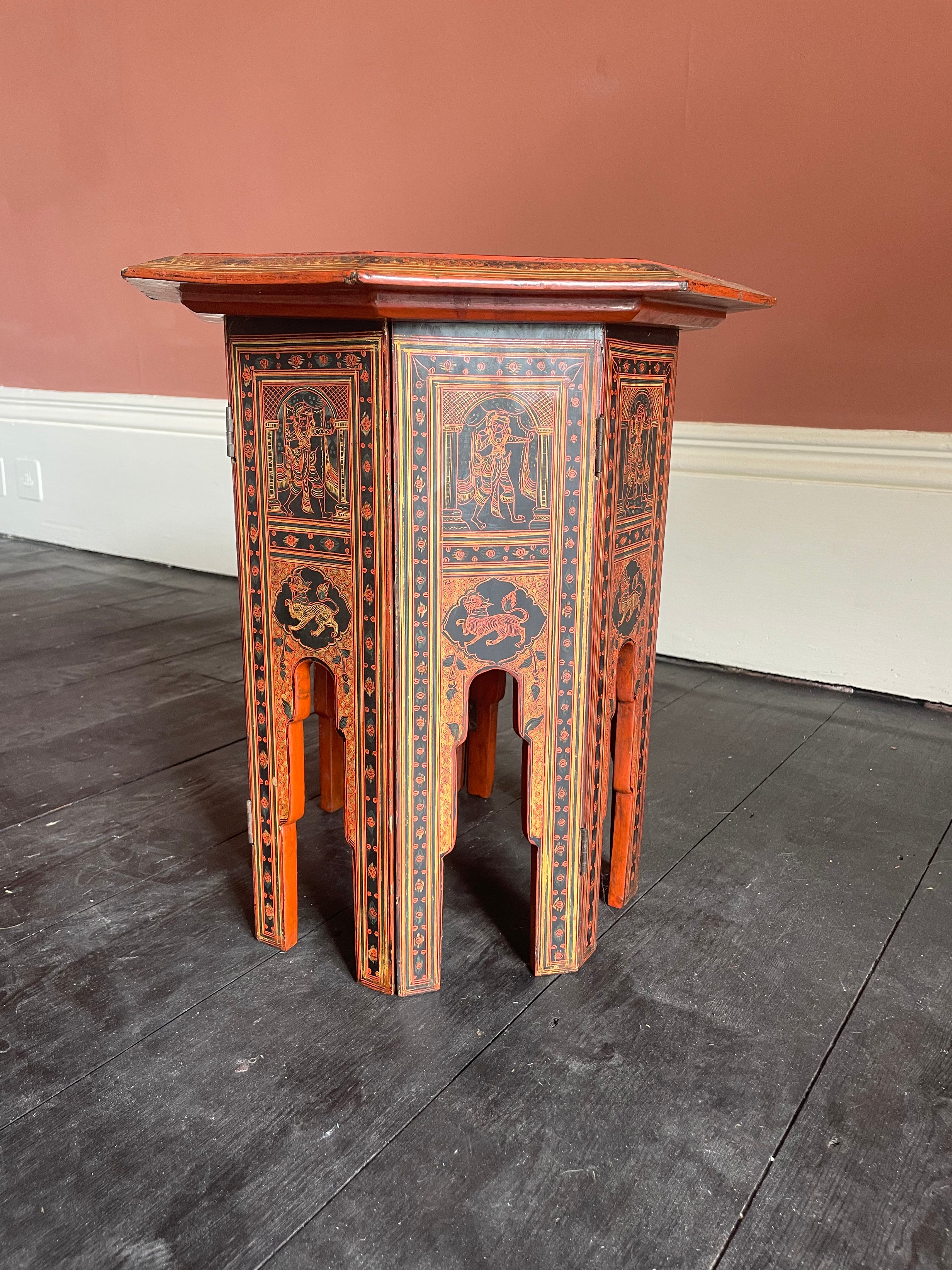 Early 20th Century Burmese Hexagonal Side Table c.1900