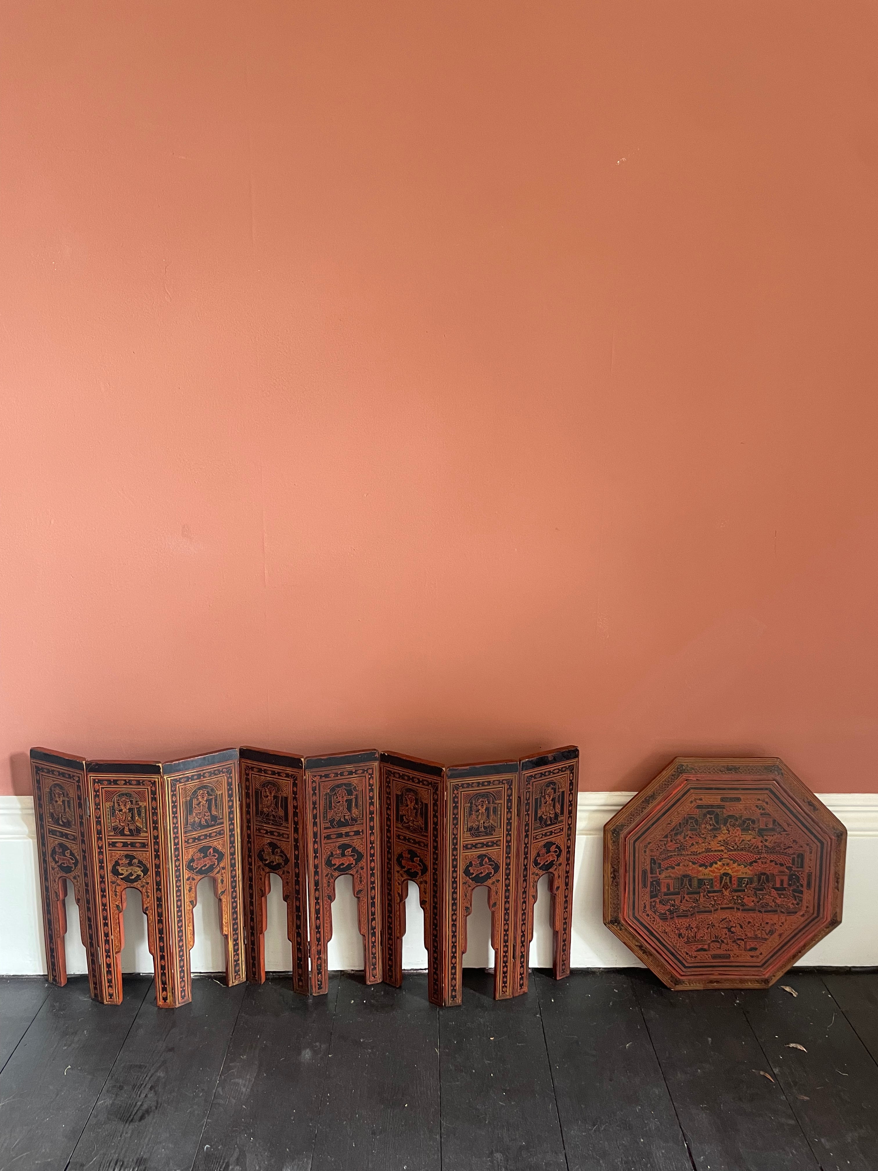 Early 20th Century Burmese Hexagonal Side Table c.1900