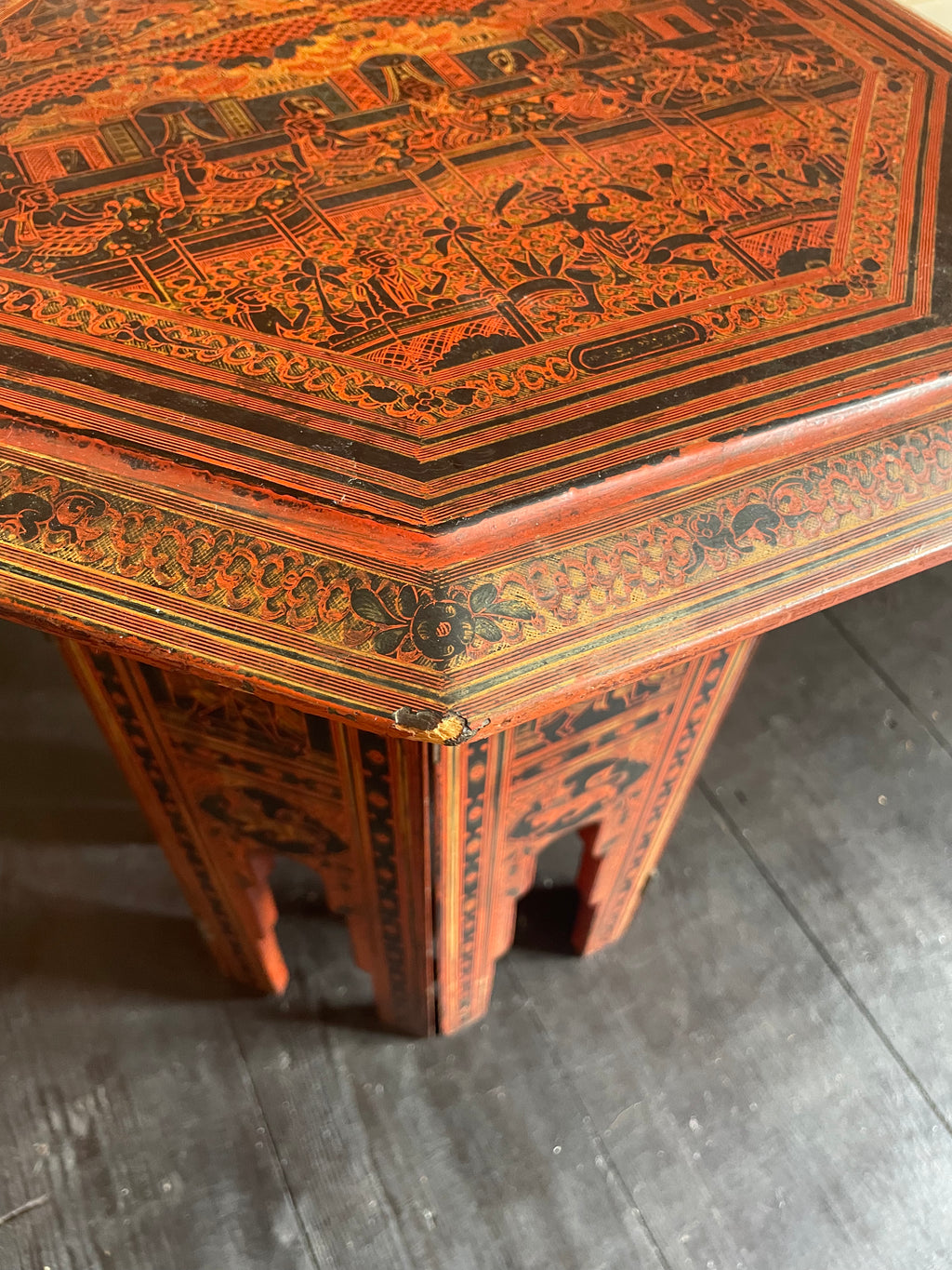 Early 20th Century Burmese Hexagonal Side Table c.1900