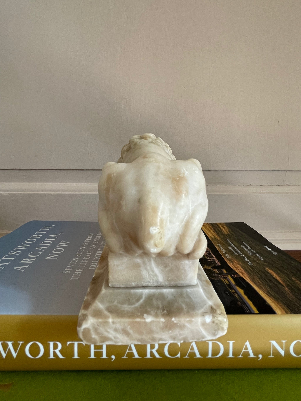 A 19th Century Carved Alabaster 'Canova/Chatsworth' Lion