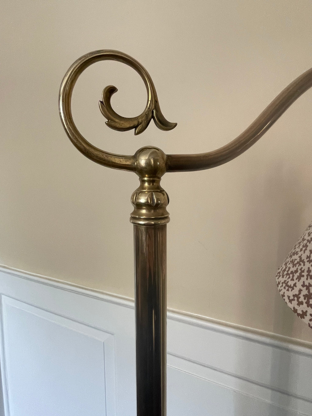 Brass Swan Necked Standard Lamp, Early 20th Century